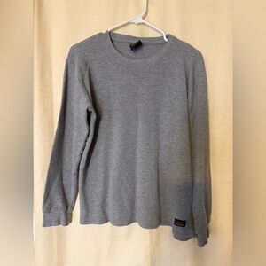 Knocker Activewear, Men’s Large Gray Thermal Shirt, Long Sleeve, Cotton Blend